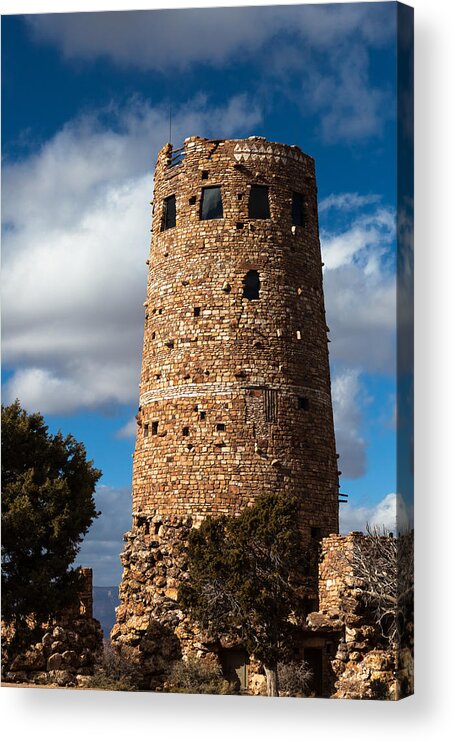 Architectural Features Acrylic Print featuring the photograph Desert View Watchtower by Ed Gleichman