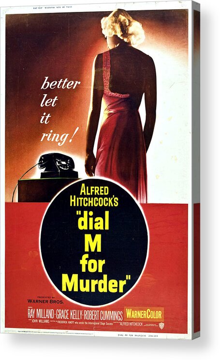 Movie Poster Acrylic Print featuring the photograph Dial M for Murder - 1954 by Georgia Clare