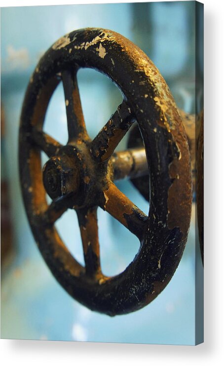 Valve Acrylic Print featuring the photograph Distillery Tools by Laurie Perry