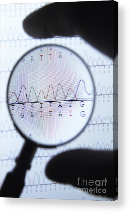 Dna Acrylic Print featuring the photograph Dna Sequencing by GIPhotoStock