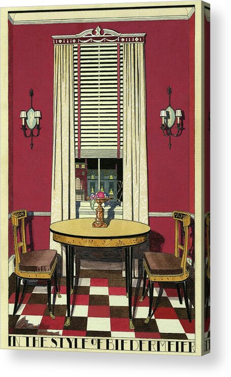 Dining Room Acrylic Print featuring the digital art Drawing Of A Breakfast Room by Harry Richardson