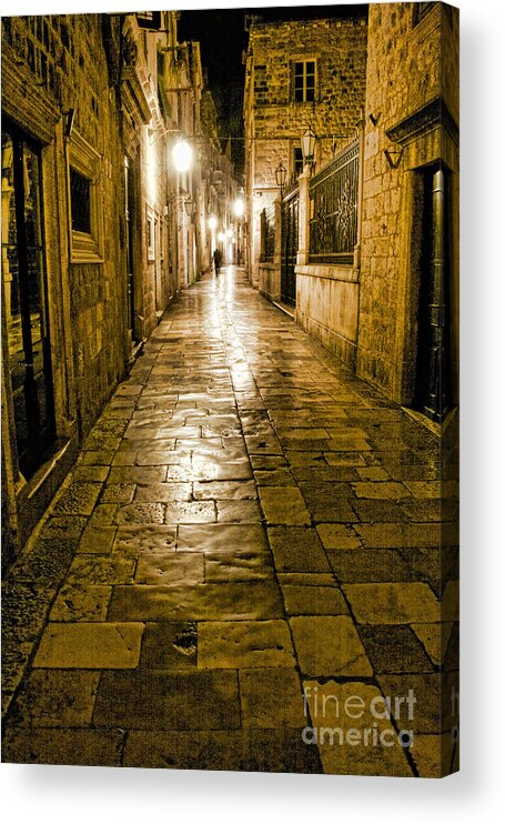 Europe Acrylic Print featuring the photograph Dubrovnik Streets At Night by Crystal Nederman