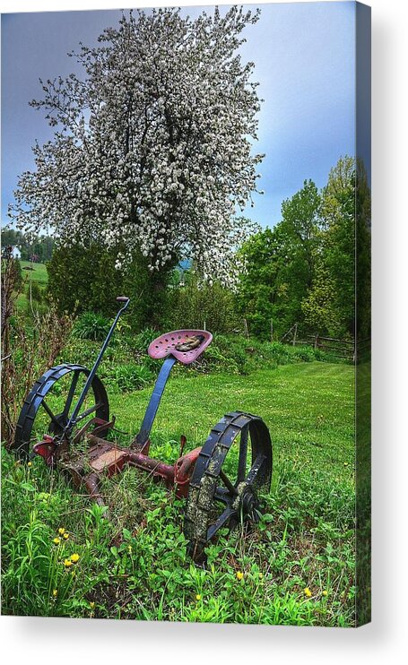 East Albany Vermont Acrylic Print featuring the photograph East Albany Mower by John Nielsen