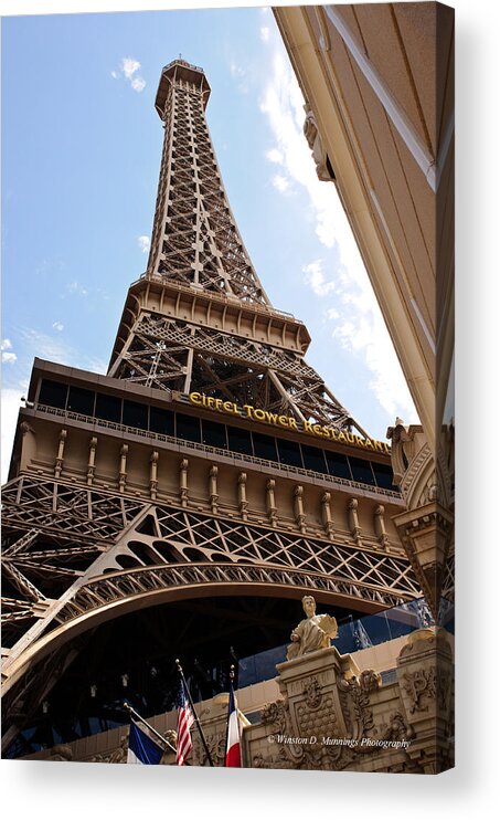 Eiffel Tower Located In Las Vegas Acrylic Print featuring the photograph Eiffel Tower Restaurant - Las Vegas by Winston D Munnings
