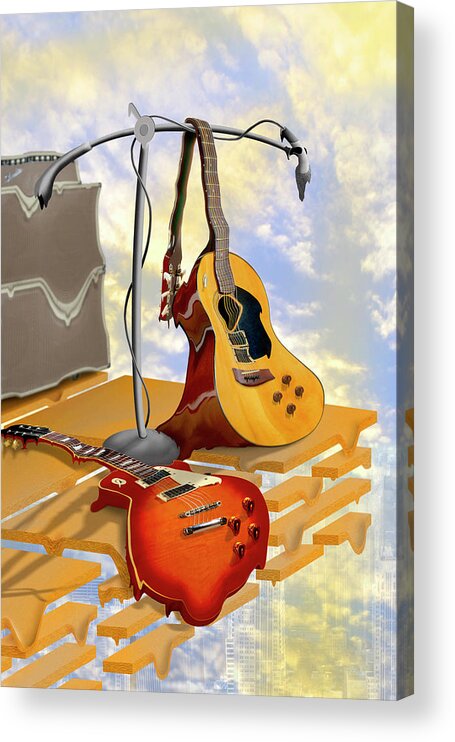 Les Paul Acrylic Print featuring the photograph Electrical Meltdown by Mike McGlothlen