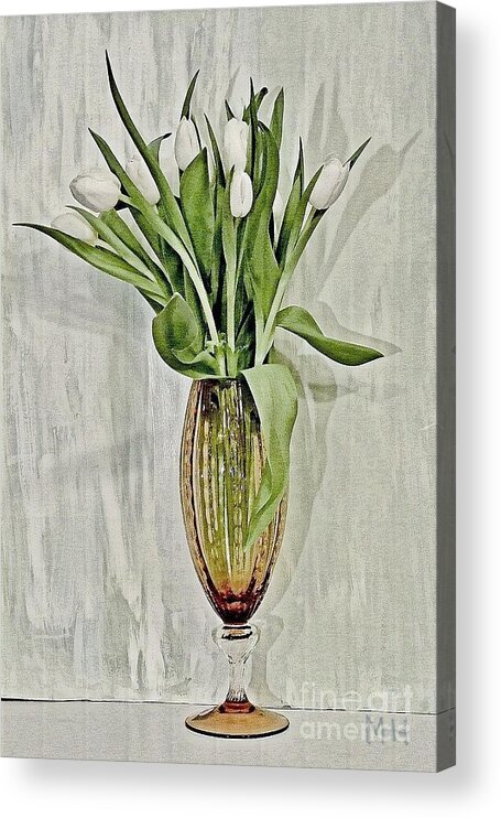 Photo Acrylic Print featuring the photograph Elegant White Tulips by Marsha Heiken