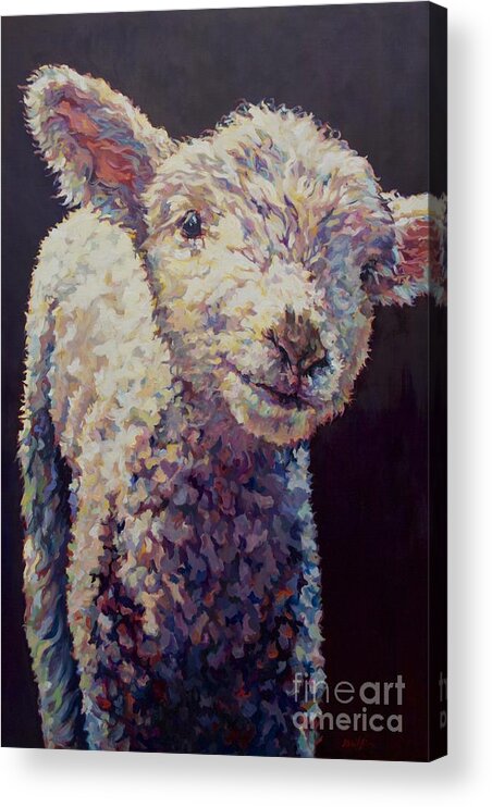 Sheep Acrylic Print featuring the painting Emma by Patricia A Griffin