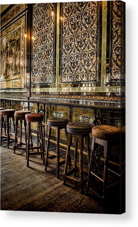 Barstools Acrylic Print featuring the photograph Empty Pub by Heather Applegate