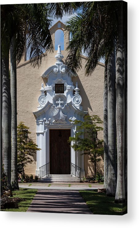 Church Acrylic Print featuring the photograph Entrance to Congregational Church by Ed Gleichman