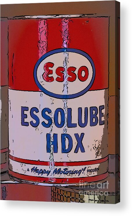 Vintage Can Acrylic Print featuring the photograph Esso can by Carrie Cranwill