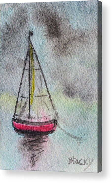 Boat Acrylic Print featuring the painting Evening Calm by Donna Blackhall