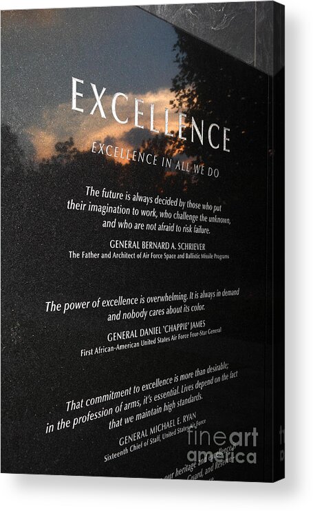 Excellence Acrylic Print featuring the photograph Excellence In All We Do by James Brunker