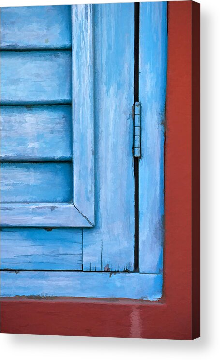 Kitchen Art Acrylic Print featuring the photograph Faded Blue Shutter V by David Letts