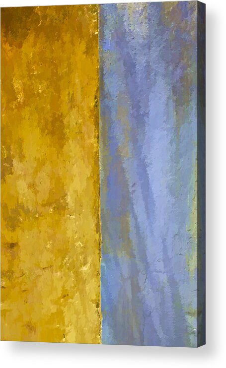 Abstract Acrylic Print featuring the photograph Faded Yellow Plaster Wall by David Letts