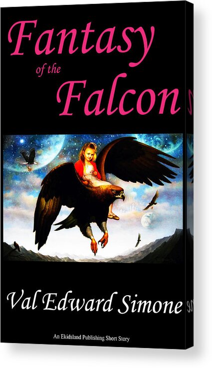 Girl Acrylic Print featuring the painting Fantasy of the Falcon-Book Cove by Yoo Choong Yeul