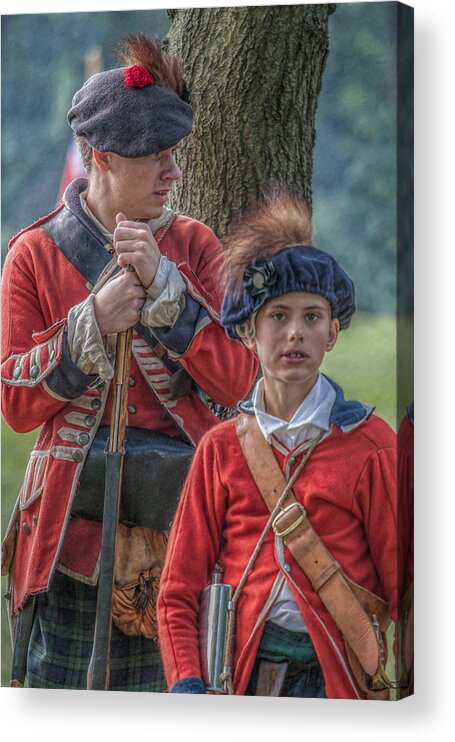 Uniform Acrylic Print featuring the digital art Father and Son Soldier Portrait by Randy Steele