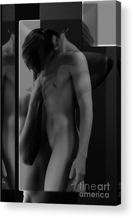Figure Acrylic Print featuring the photograph Figure Collage black and white by Robert D McBain