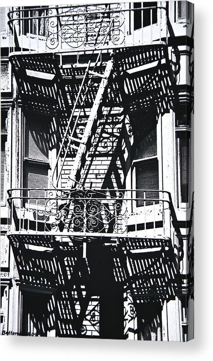 Architecture Acrylic Print featuring the photograph Fire Escape by Larry Butterworth
