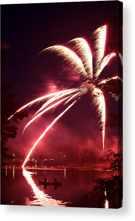 Fireworks Acrylic Print featuring the photograph Fire In The Sky by Darcy Dietrich