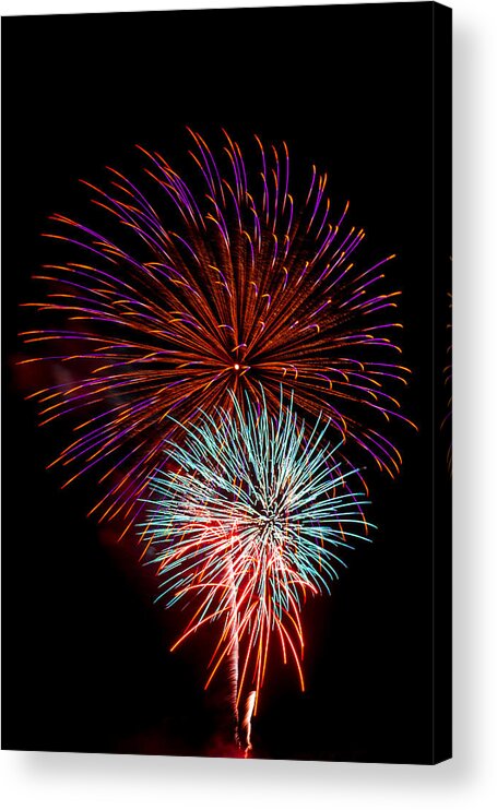 Burst Acrylic Print featuring the photograph Fireworks 5 by Paul Freidlund