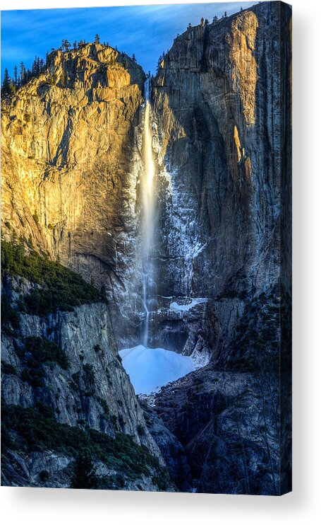 Yosemite Acrylic Print featuring the photograph First Light on Yosemite Falls by Mike Lee