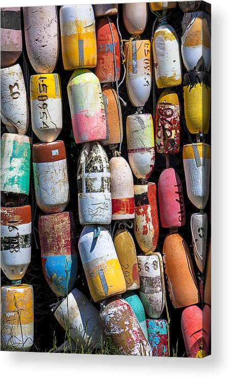 Fishing Buoys Acrylic Print featuring the photograph Fishing buoys by Garry Gay