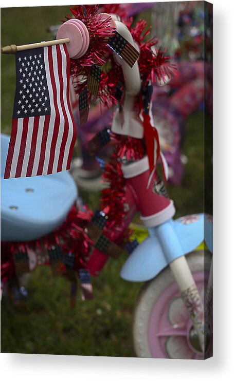Patriotic Acrylic Print featuring the photograph Flag Bike by Patrice Zinck