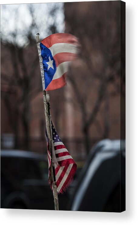 Flags Acrylic Print featuring the glass art Flags by Robert Ullmann