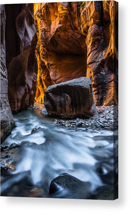 Zion National Park Acrylic Print featuring the photograph Floating Rock by Chuck Jason