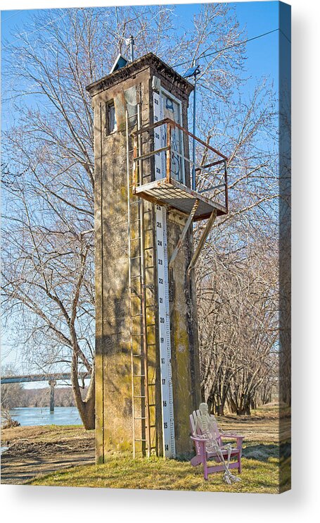 Water Acrylic Print featuring the photograph Flood Stage Gauge Scottsville Virginia by Betsy Knapp
