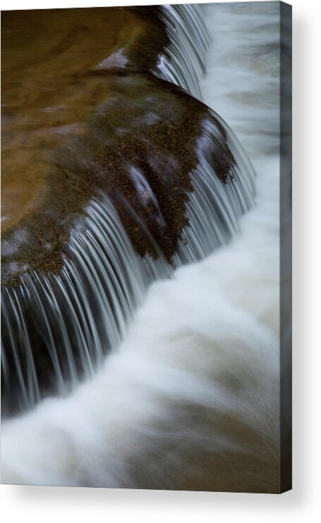 Scenics Acrylic Print featuring the photograph Flowing Water Near Pha Tad Waterfall by Holger Leue