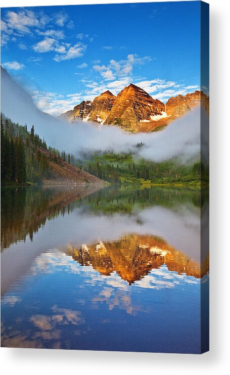 Fog Acrylic Print featuring the photograph Foggy Maroon Morning by Darren White