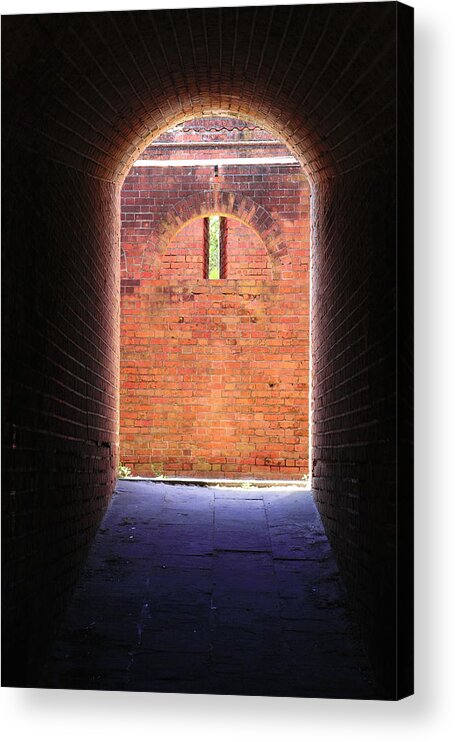 Fort Acrylic Print featuring the photograph Fort Clinch Tunnel 2 by Cathy Lindsey