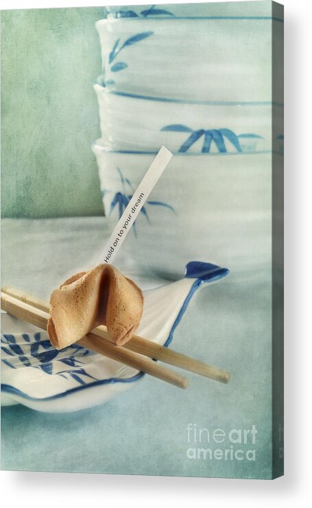 Chinaware Acrylic Print featuring the photograph Fortune Cookie by Priska Wettstein