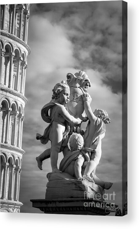 Italy Acrylic Print featuring the photograph Fountain with Angels by Prints of Italy