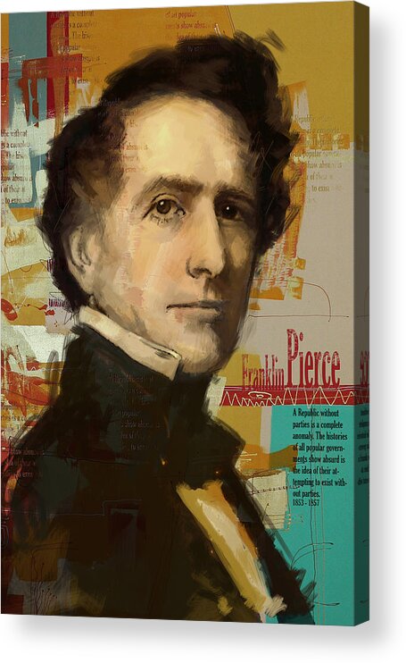 John Tyler Acrylic Print featuring the painting Franklin Pierce by Corporate Art Task Force