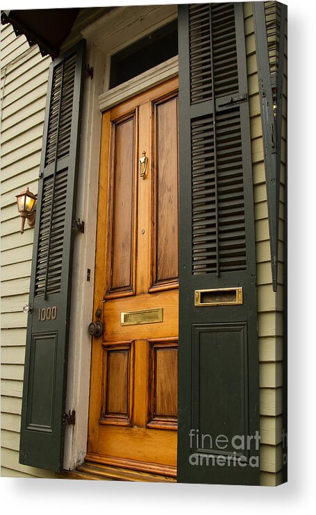 New Orleans Acrylic Print featuring the photograph French Quarter Door - 12 by Susie Hoffpauir