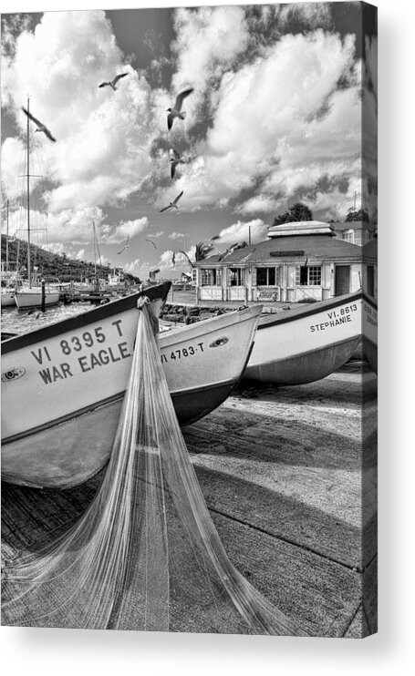 B&w Acrylic Print featuring the photograph Frenchtown by Gary Felton