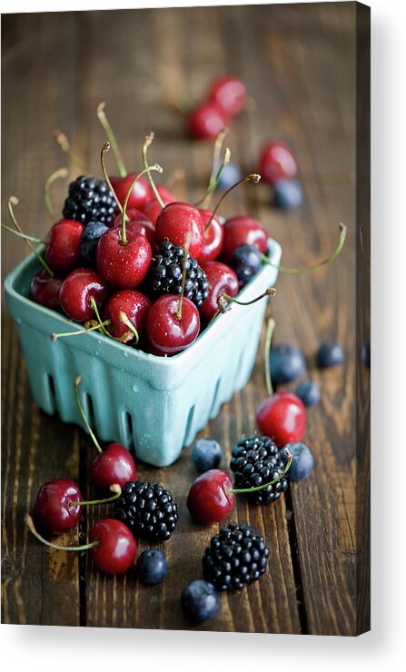 Large Group Of Objects Acrylic Print featuring the photograph Fresh Berries by Verdina Anna