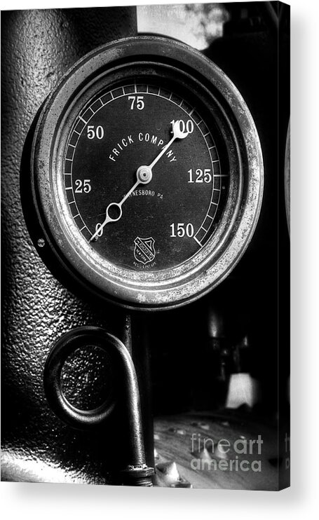 Frick Steam Gauge Acrylic Print featuring the photograph Frick Company Steam Gauge by Michael Eingle