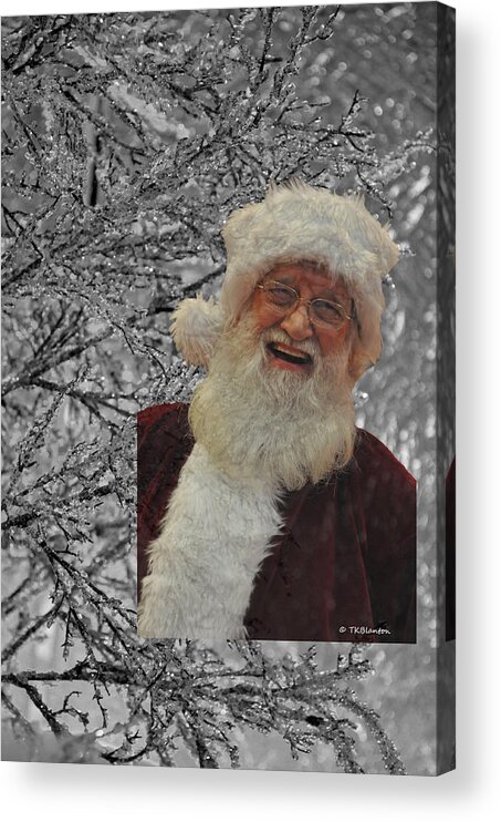 Teresa Blanton Acrylic Print featuring the photograph Frosted Santa by Teresa Blanton
