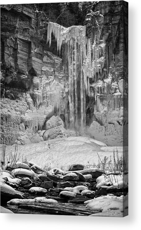 Hdr Acrylic Print featuring the photograph Frozen Taughannock Falls by Monroe Payne