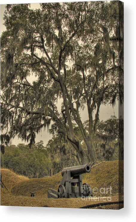 Fort Mcallister Acrylic Print featuring the photograph Ft. McAllister Cannon 3 by Jonathan Harper