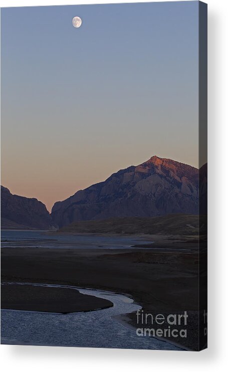 Moon Acrylic Print featuring the photograph Full Moon And Buffalo Bill Reservoir  #1769 by J L Woody Wooden