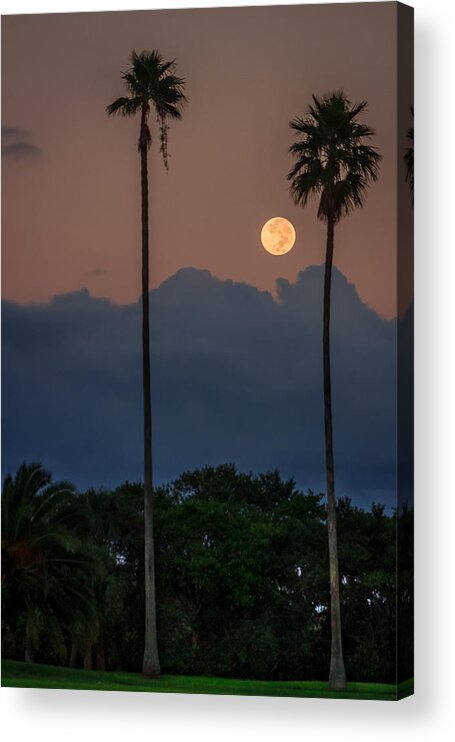 Full Moon Acrylic Print featuring the photograph Full moon setting by Christopher Perez