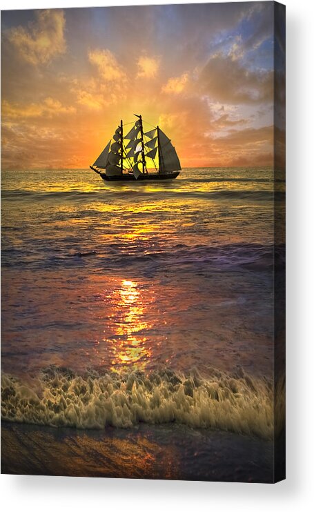 Boats Acrylic Print featuring the photograph Full Sail by Debra and Dave Vanderlaan