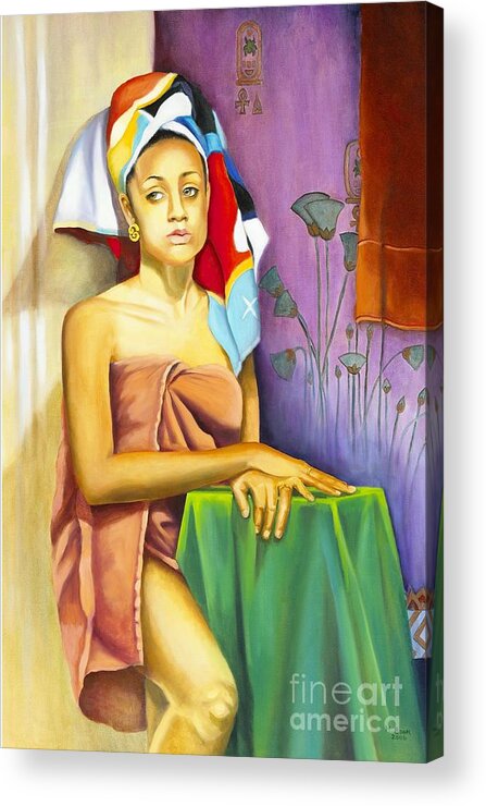 Portrait Acrylic Print featuring the painting Gaby by Marlene Book