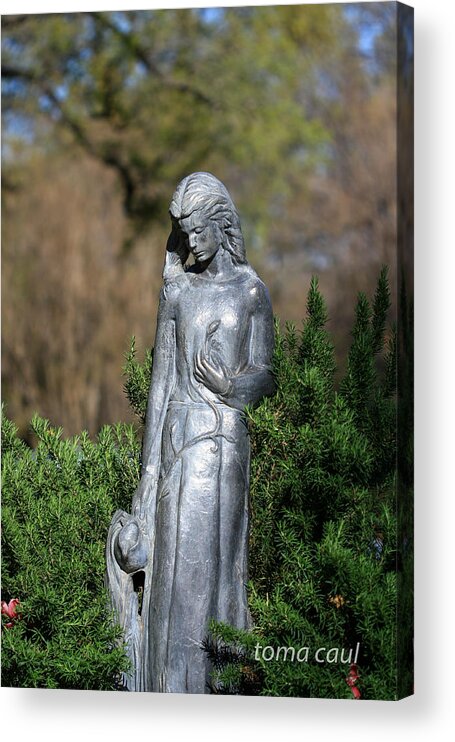 Statue Acrylic Print featuring the photograph Garden Maiden by Toma Caul