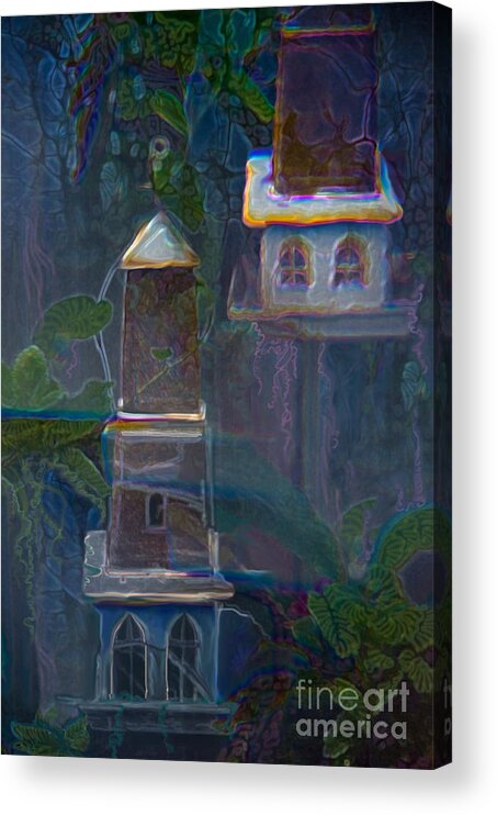 Digital Art Acrylic Print featuring the photograph Garden Towers by Adria Trail