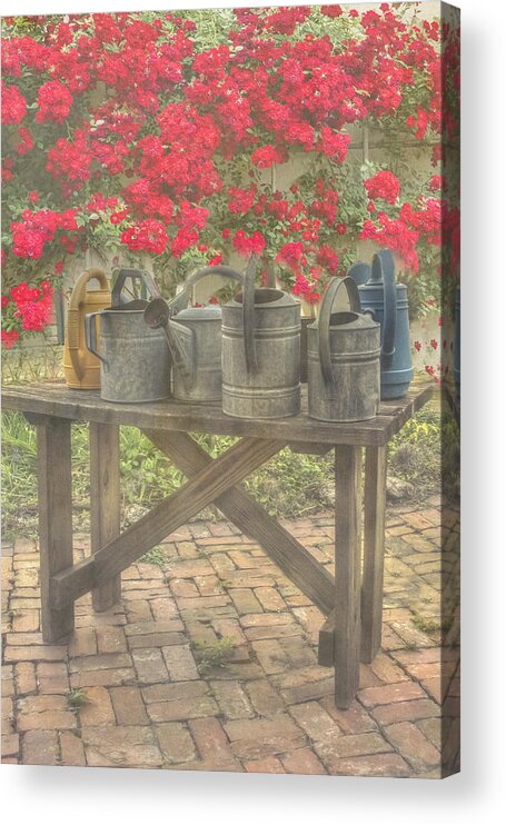  Watering Cans Acrylic Print featuring the photograph Garden Treasures by Marilyn Cornwell